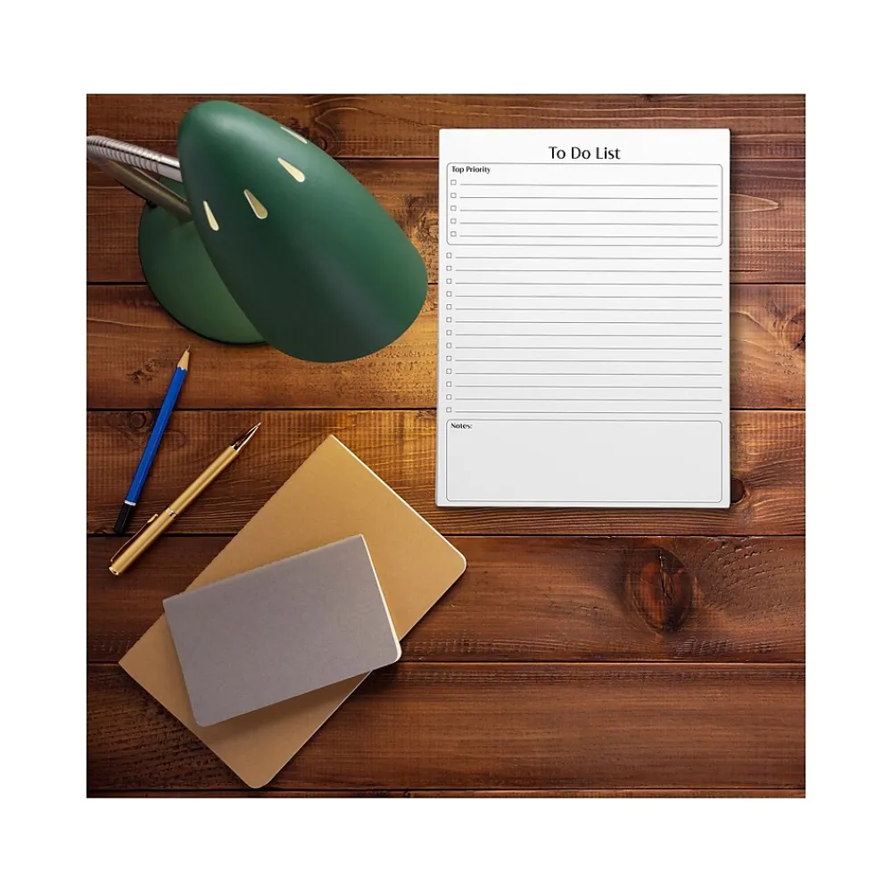 Notepads|Better Office To-Do List Notepad, 8.5" x 11", Project-Ruled, White/Black, 50 Sheets/Pad (25832)