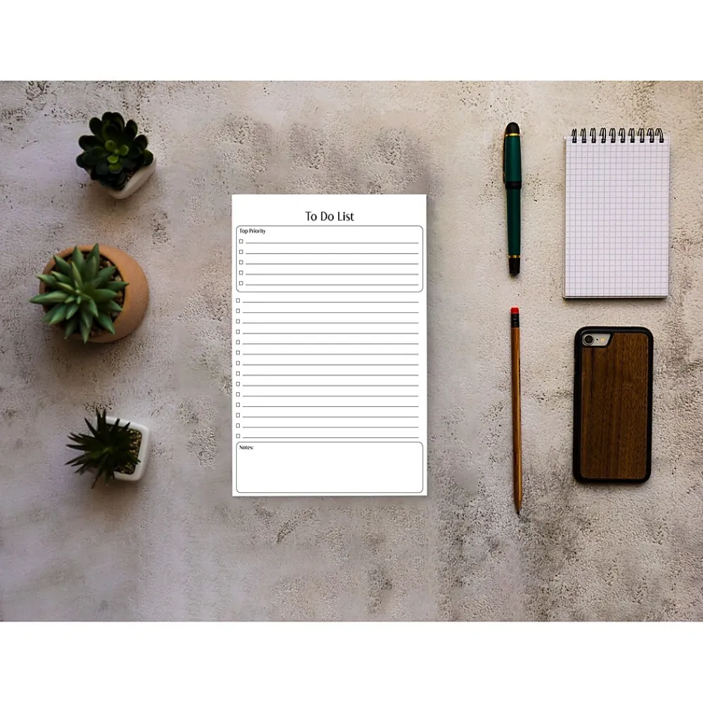 Notepads|Better Office To-Do List Notepad, 5.5" x 8.5", Ruled, White, 50 Sheets/Pad, 2 Pads/Pack (25834-2PK)