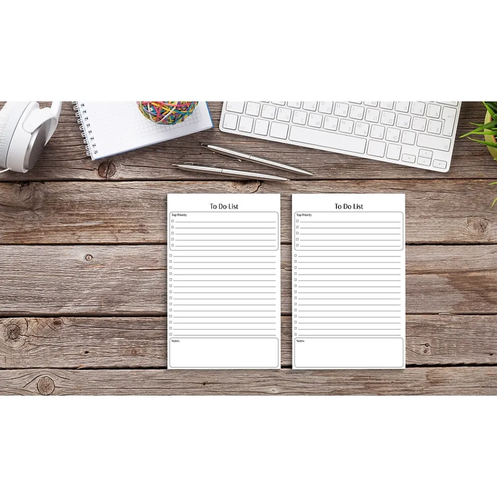 Notepads|Better Office To-Do List Notepad, 5.5" x 8.5", Ruled, White, 50 Sheets/Pad, 2 Pads/Pack (25834-2PK)