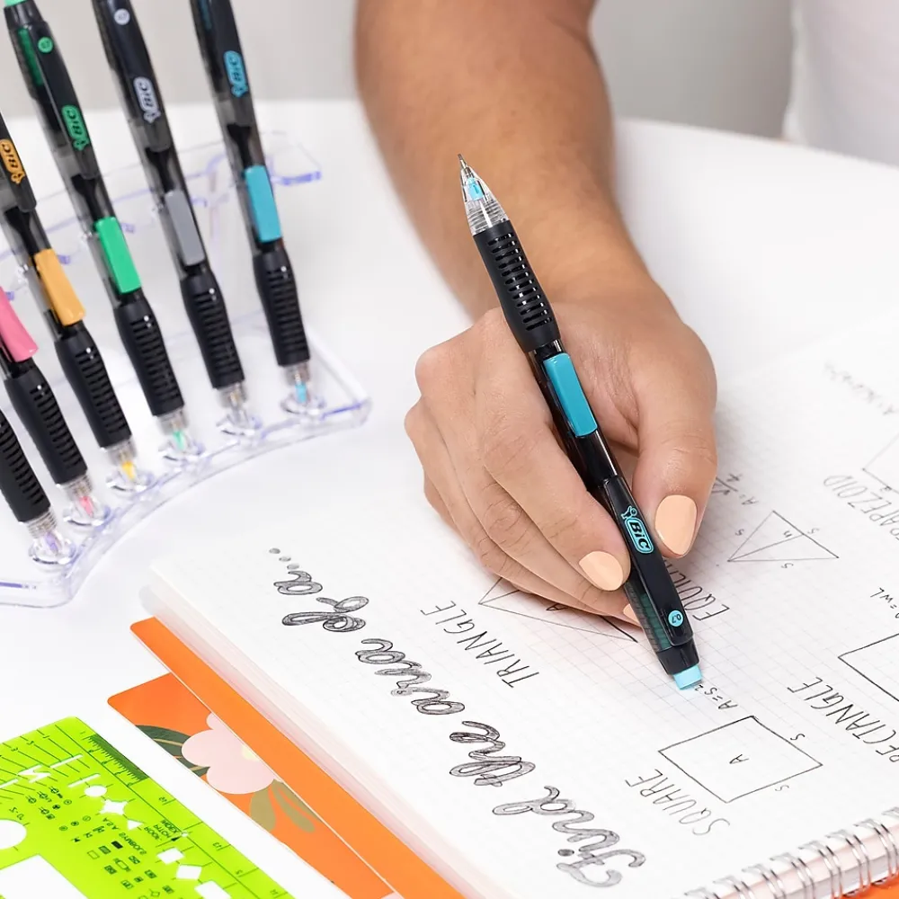 Pencils|BIC Break-Resistant Mechanical Pencils, 0.7mm, #2 Medium Lead, 4/Pack (MV7PRP4-BLK)