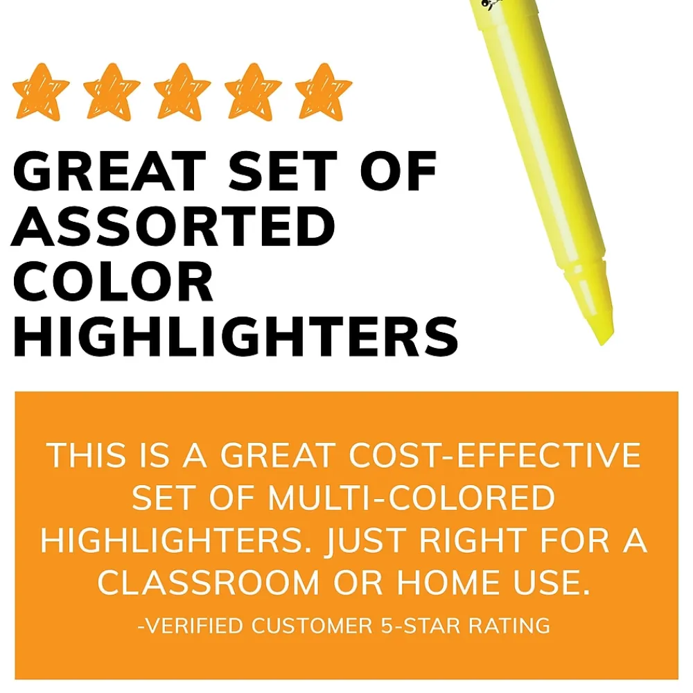Highlighters|BIC Brite Liner Stick Highlighter, Chisel Tip, Assorted, 24/Pack (BL241AST)