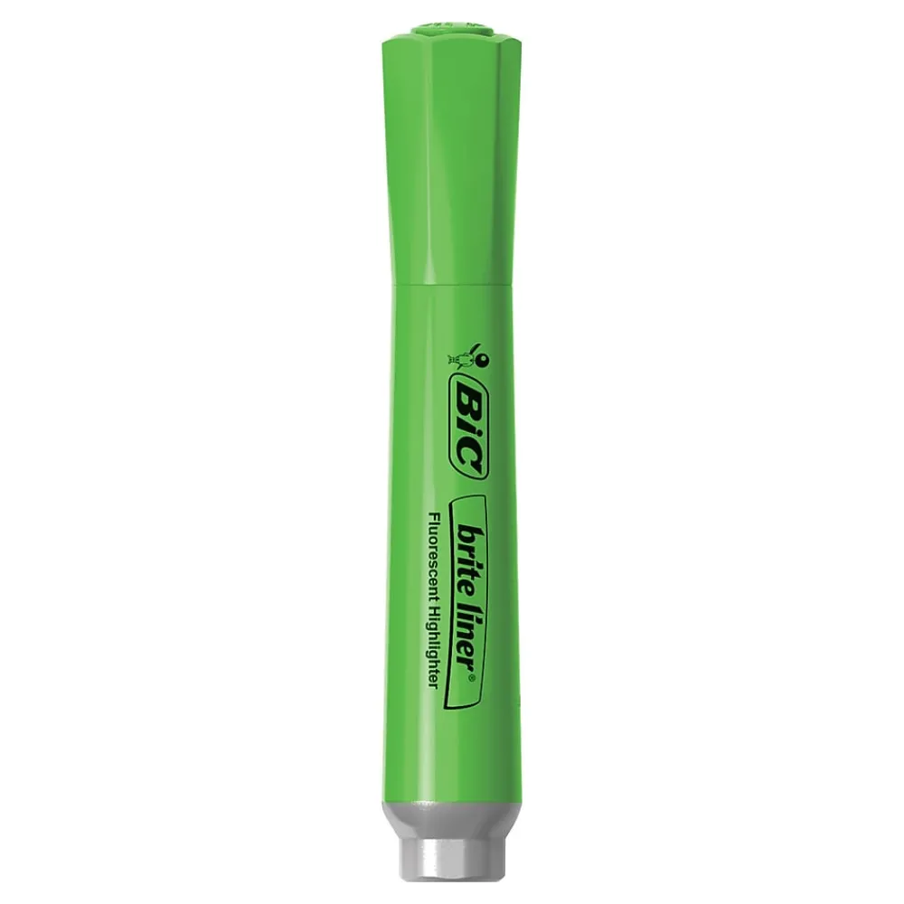 Highlighters|BIC Brite Liner Tank Highlighter, Chisel Tip, Assorted, 4/Pack (32318)
