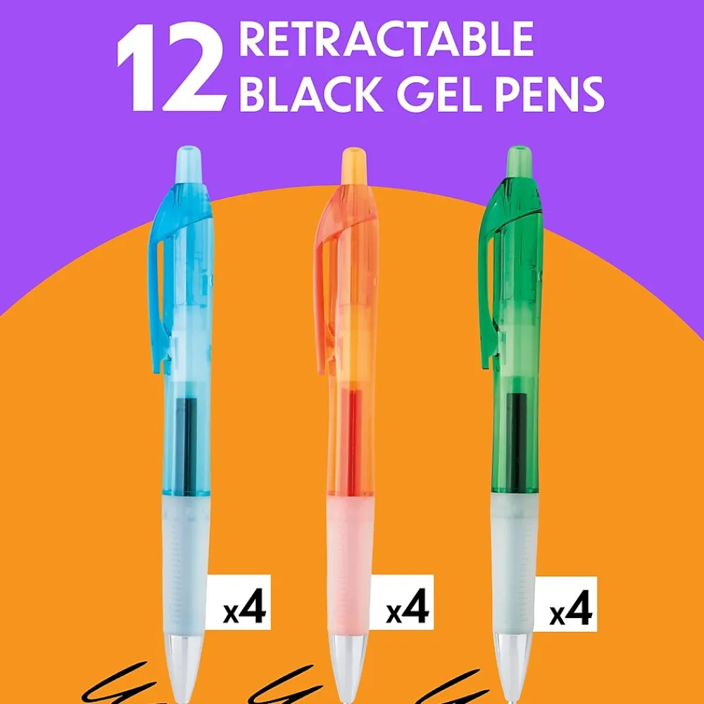 Pens|BIC Intensity Clic Gel Pen, 0.7mm, Black Ink, Dozen (RNCX11-BLK)