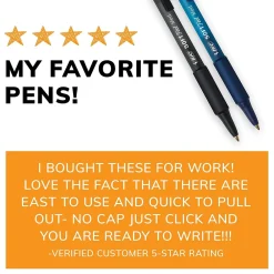 Pens|BIC Soft Feel Retractable Ballpoint Pen, Medium Point, 1.0mm, Assorted Ink, 36 Pack (SCSM361-AST)