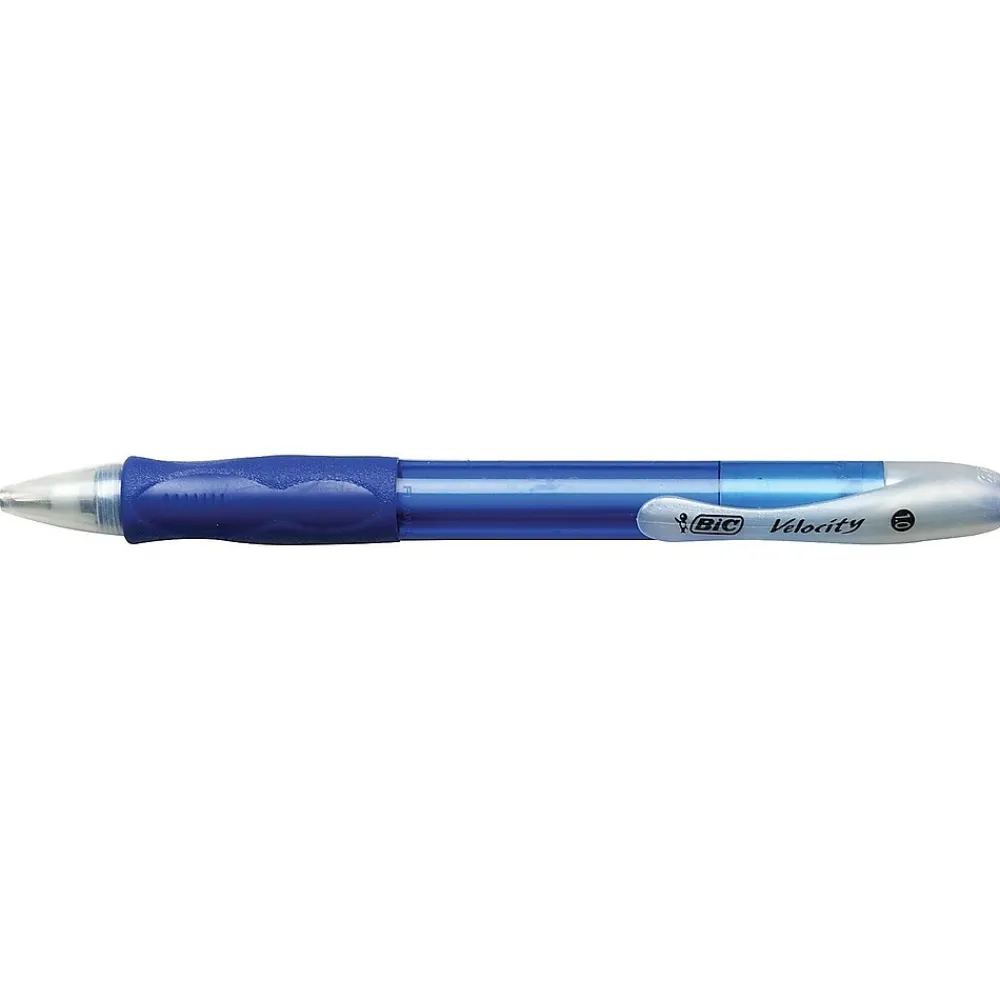 Pens|BIC Velocity Retractable Ballpoint Pens, Medium Point, Blue Ink, Dozen (16263/VLG11BL)