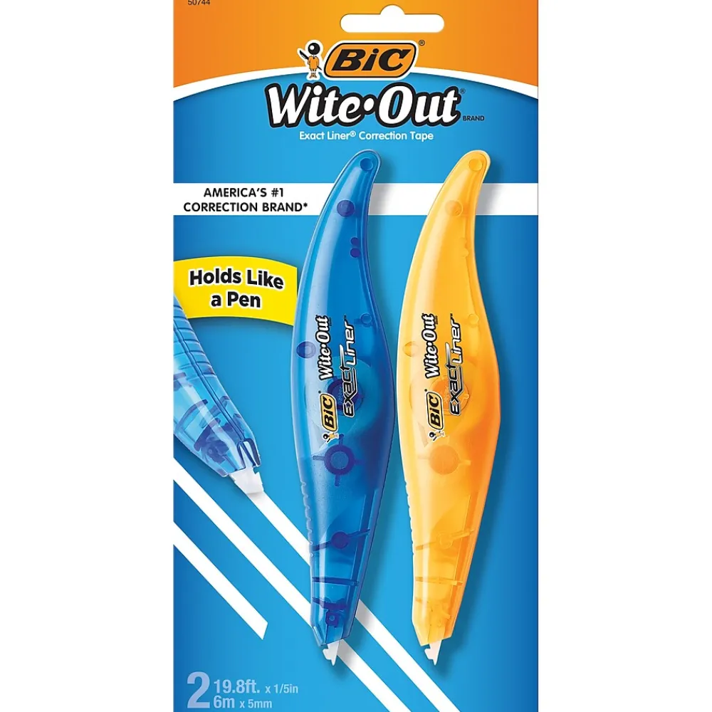 Correction & White-Out|BIC Wite-Out Exact Liner Correction Tape, White, 2/Pack (50744)