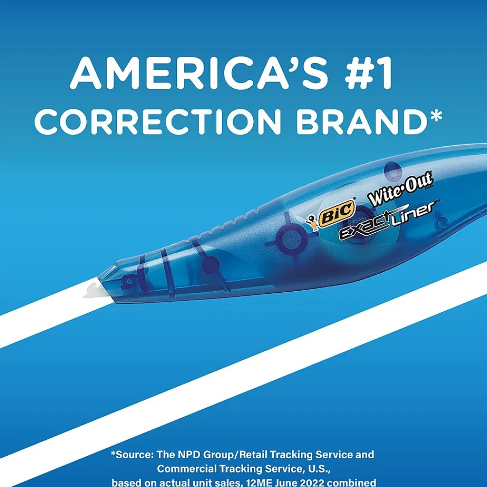 Correction & White-Out|BIC Wite-Out Exact Liner Correction Tape, White, 4/Pack (WOELP418)