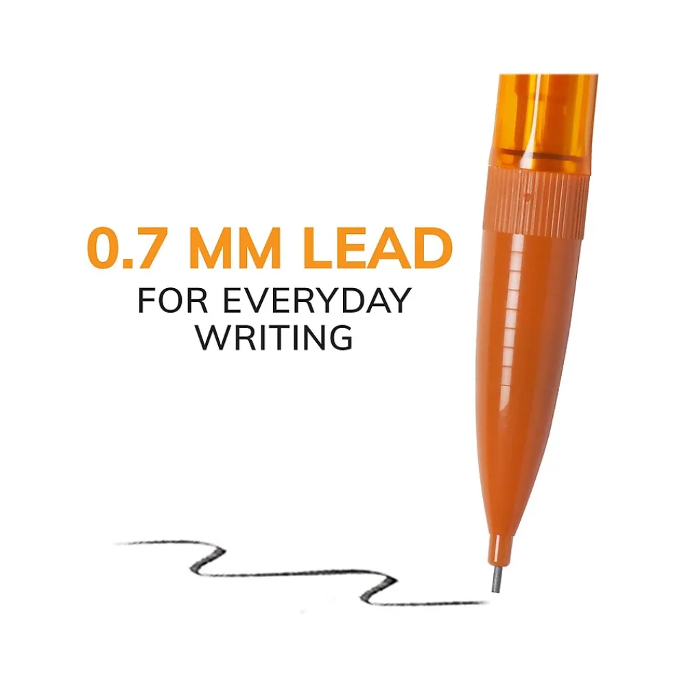 Pencils|BIC Xtra-Smooth Bright Edition Mechanical Pencils, 0.7mm, #2 Medium Lead, 24 Pencils/Blister, 6 Blisters/Pack (MPCE144E-BLK)
