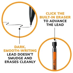 Pencils|BIC Xtra-Smooth Mechanical Pencil, 0.7mm, #2 Medium Lead, 40/Pack (MPP40MJ-BLK)