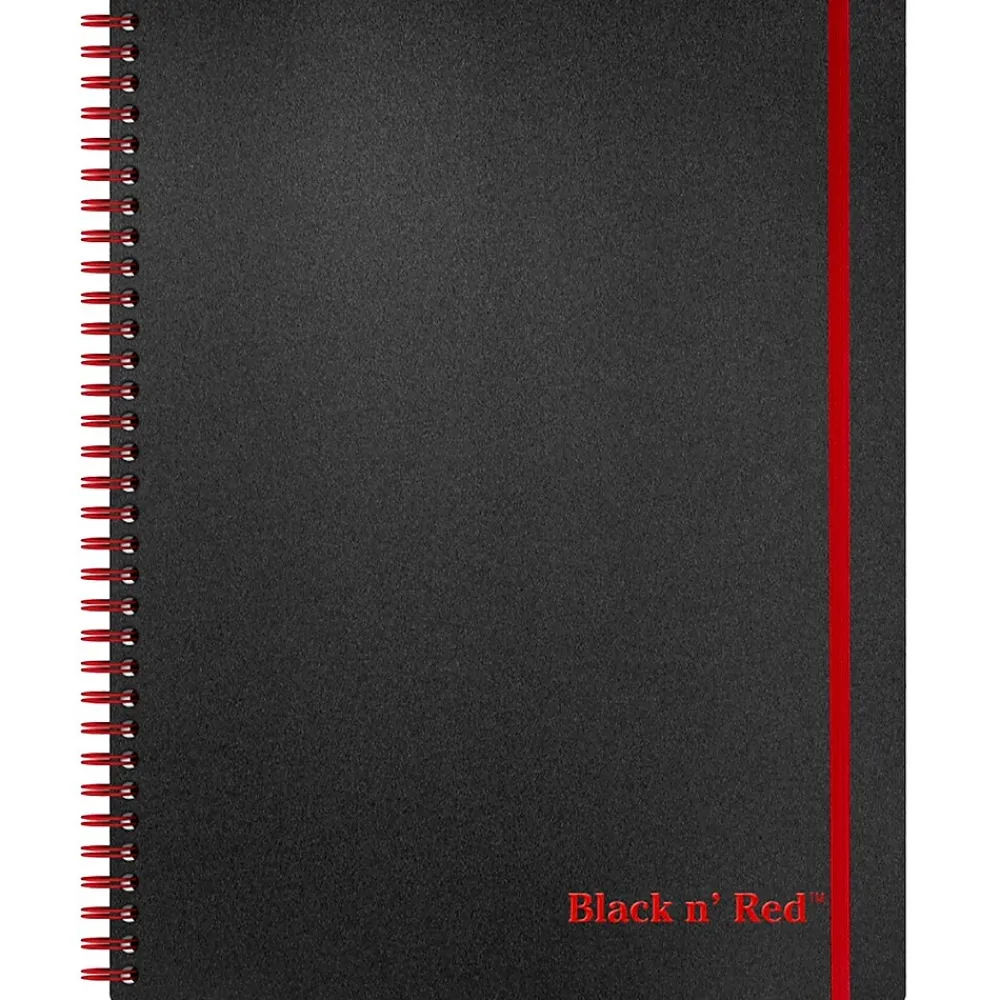 Subject Notebooks|Black N' Red 1-Subject Professional Notebooks, 8.5" x 11", Wide Ruled, 70 Sheets, Black (K66652)