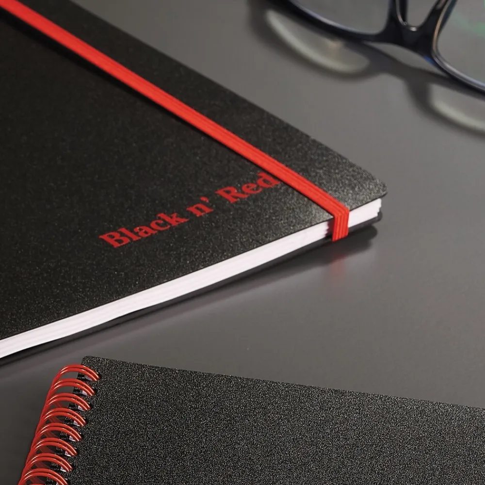 Subject Notebooks|Black N' Red 1-Subject Professional Notebooks, 8.5" x 11", Wide Ruled, 70 Sheets, Black (K66652)