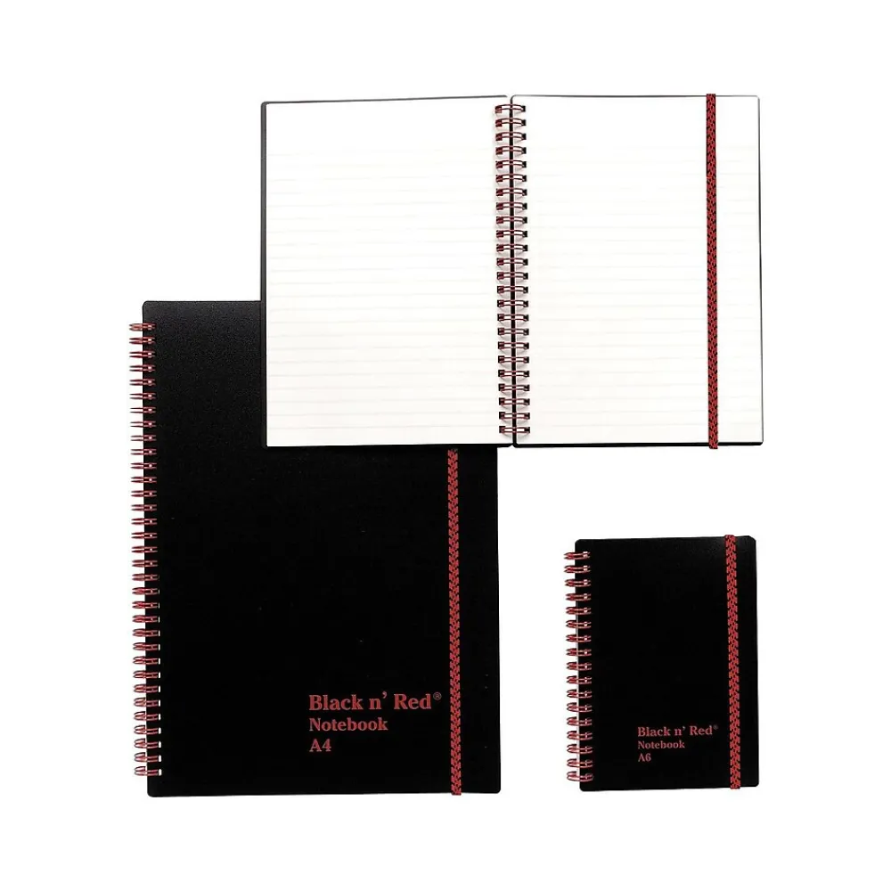 Subject Notebooks|Black N' Red 1-Subject Professional Notebooks, 8.5" x 11", Wide Ruled, 70 Sheets, Black (K66652)