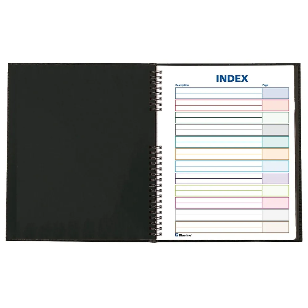 Notebooks|Blueline NotePro 1-Subject Professional Notebooks, 8" x 11", Wide Ruled, 75 Sheets, Black (REDA10150BLK)