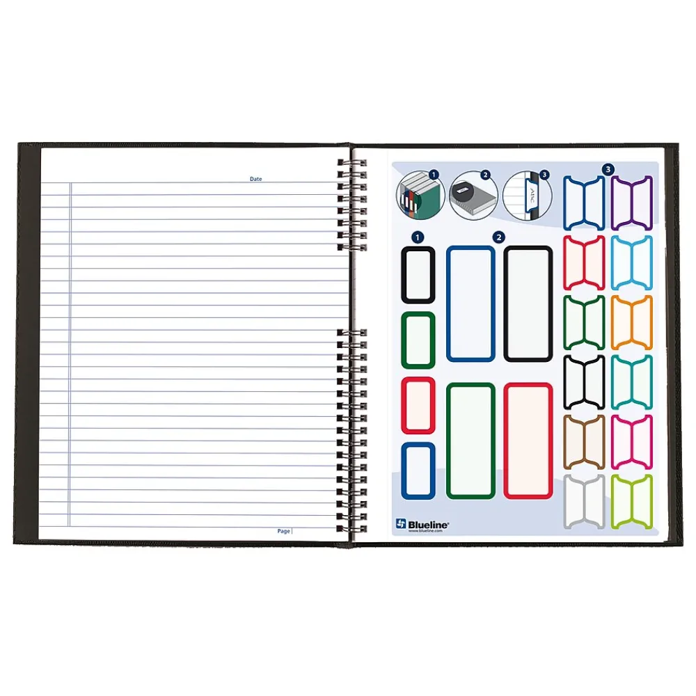 Notebooks|Blueline NotePro 1-Subject Professional Notebooks, 8" x 11", Wide Ruled, 75 Sheets, Black (REDA10150BLK)