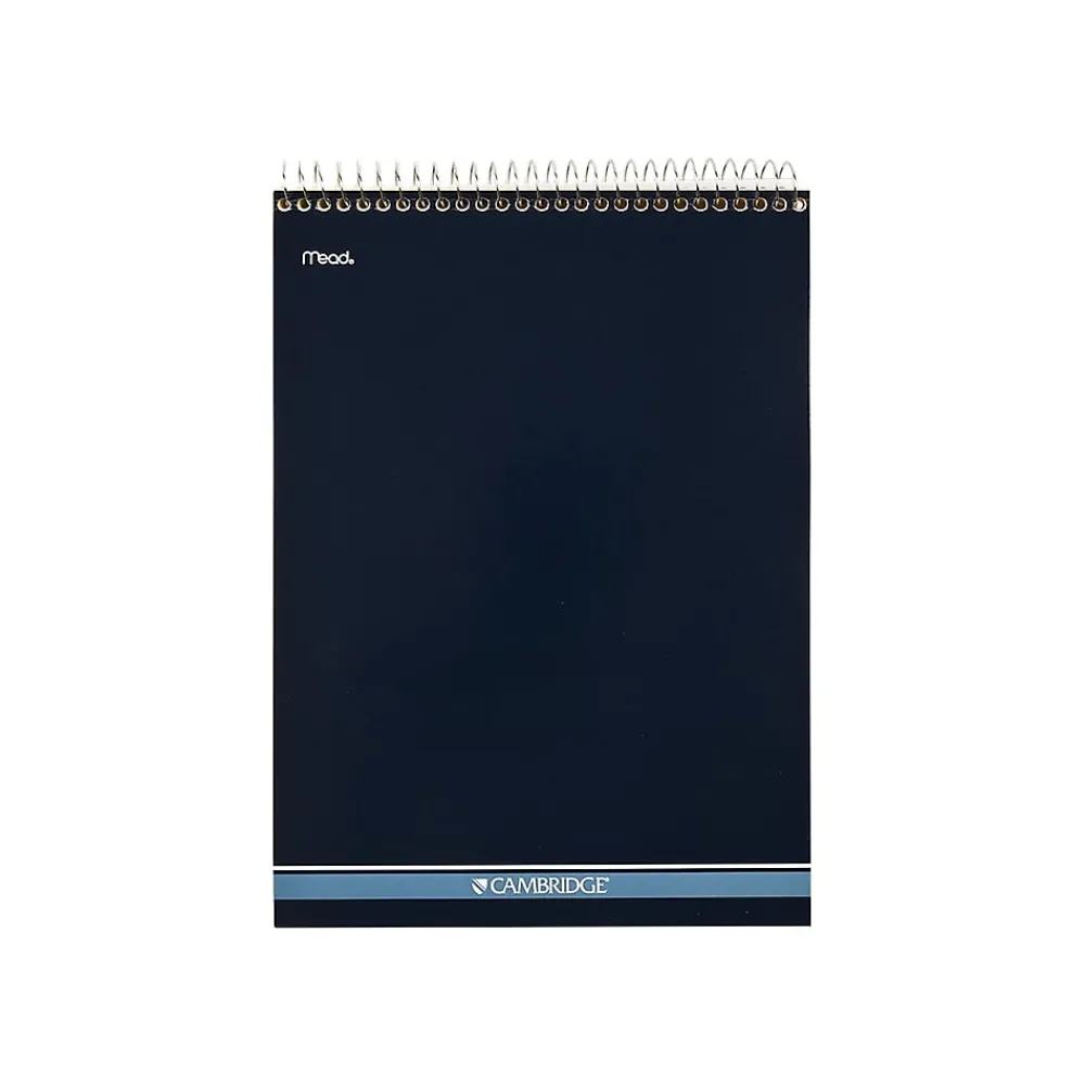 Notepads|Mead Cambridge Steno Book, 8.5" x 11", Wide Ruled, 70 Sheets, Blue (59880)