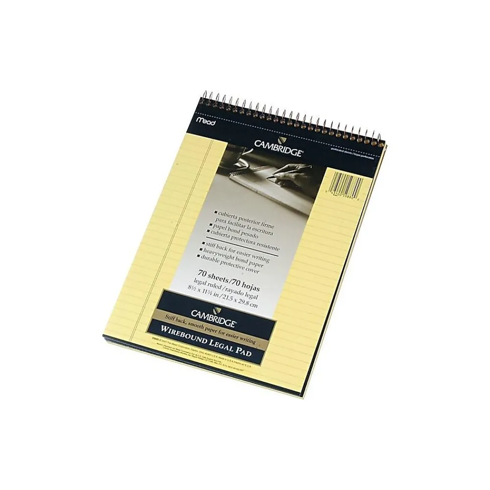 Notepads|Mead Cambridge Steno Book, 8.5" x 11", Wide Ruled, 70 Sheets, Blue (59880)