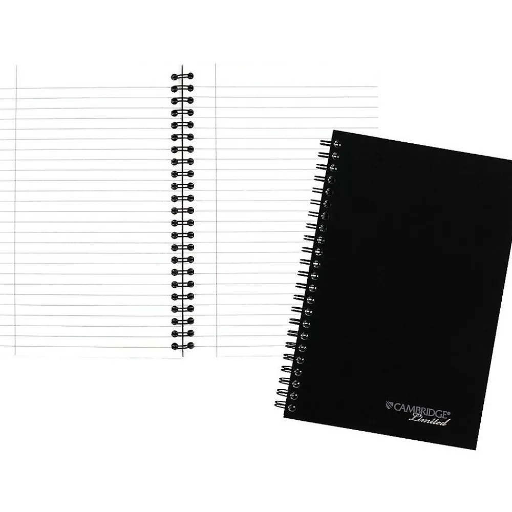 Subject Notebooks|Cambridge 1-Subject Notebooks, 5" x 8", Wide Ruled, 80 Sheets, Black (06074)