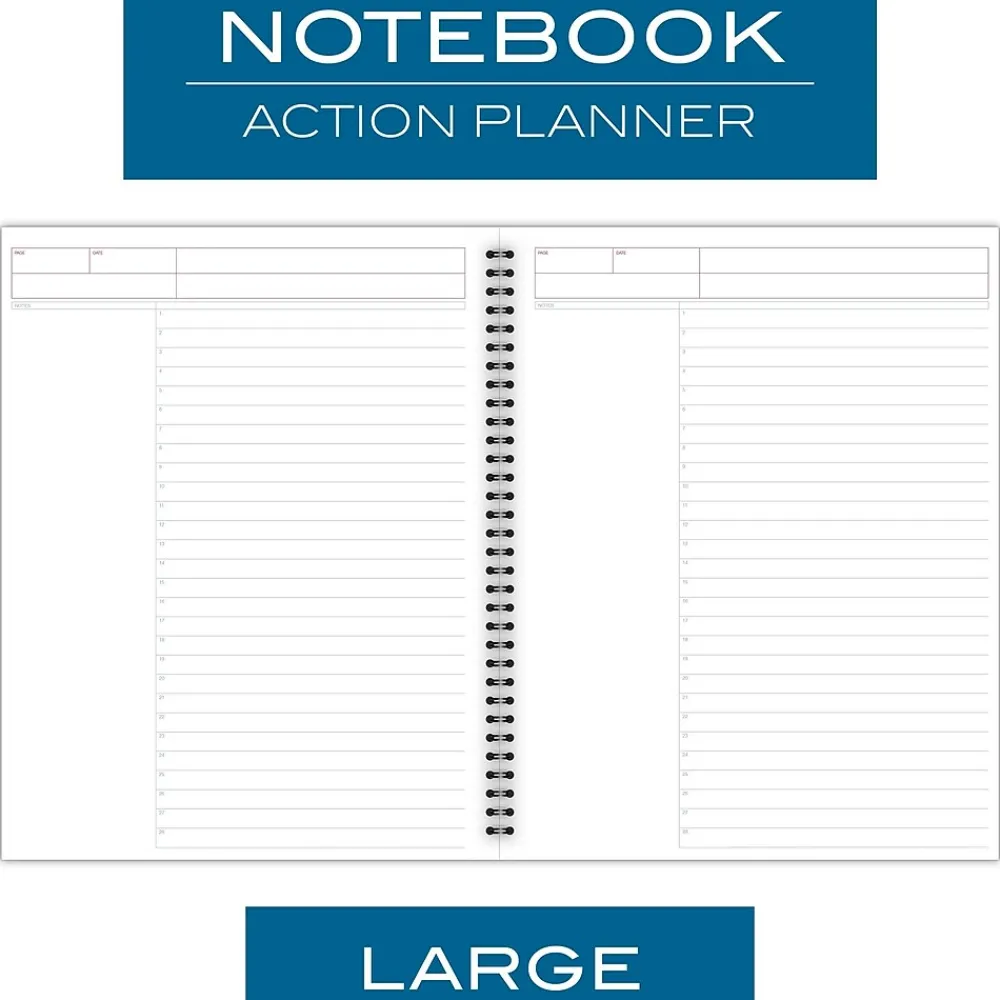 Notebooks|Cambridge 1-Subject Professional Notebooks, 8.5" x 11", Wide Ruled, 80 Sheets, Black (06064)