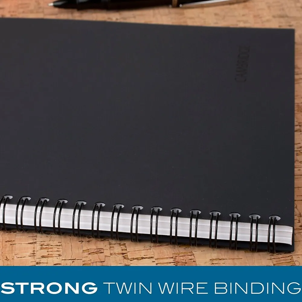 Notebooks|Cambridge 1-Subject Professional Notebooks, 8.5" x 11", Wide Ruled, 80 Sheets, Black (06064)