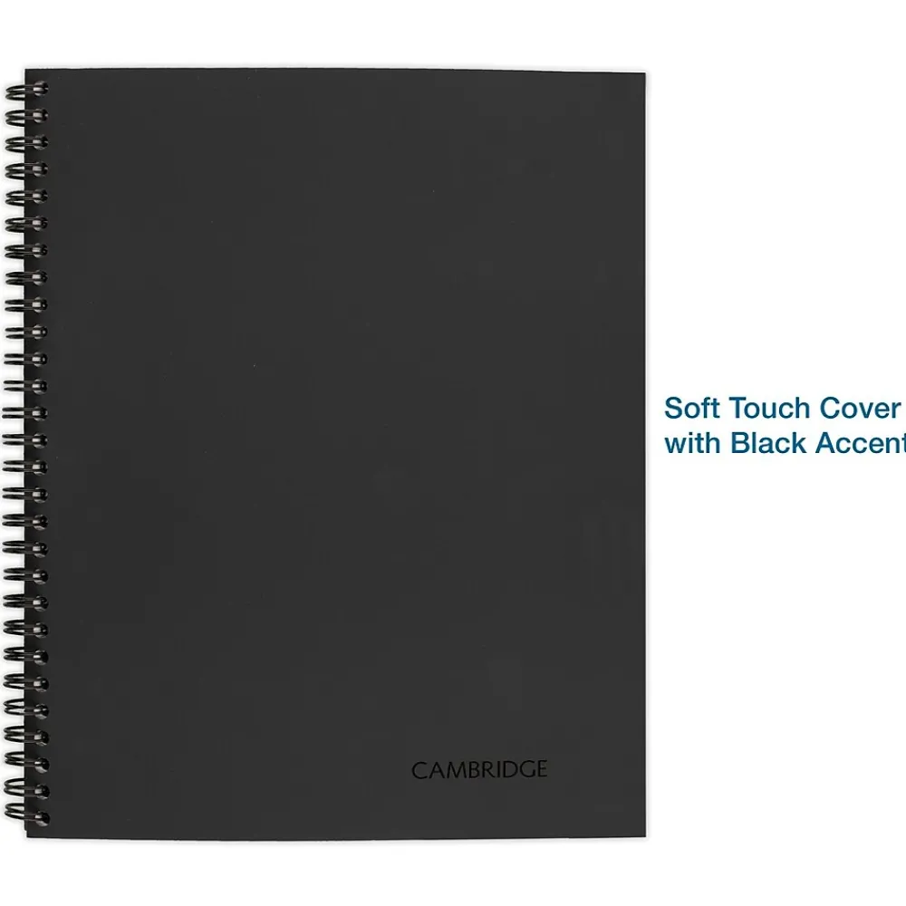 Notebooks|Cambridge 1-Subject Professional Notebooks, 8.5" x 11", Wide Ruled, 80 Sheets, Black (06064)
