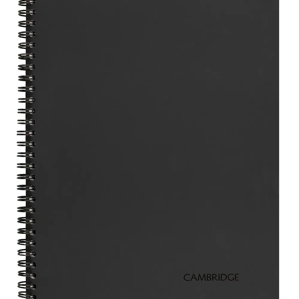 Notebooks|Cambridge 1-Subject Professional Notebooks, 8.5" x 11", Wide Ruled, 80 Sheets, Black (06064)