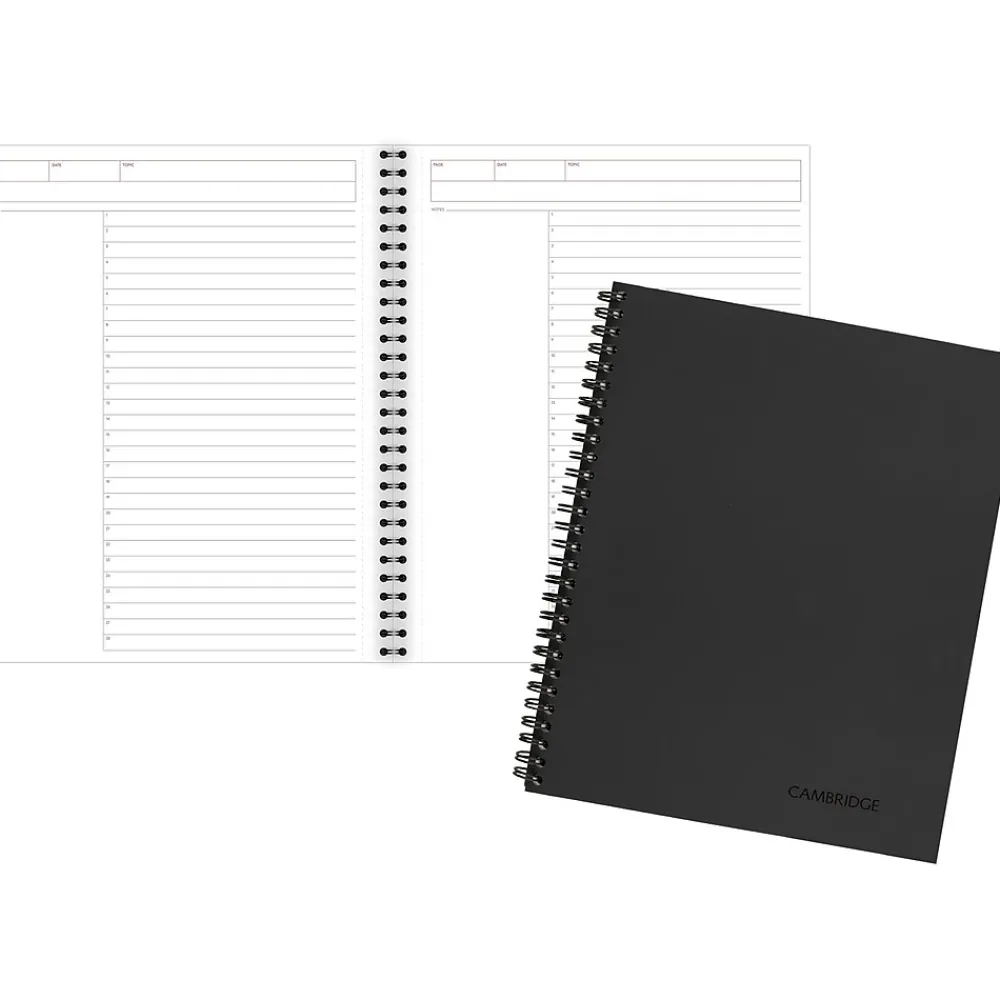 Notebooks|Cambridge 1-Subject Professional Notebooks, 8.5" x 11", Wide Ruled, 80 Sheets, Black (06064)