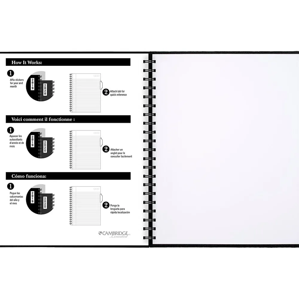 Notebooks|Cambridge 1-Subject Professional Notebook, 8.5" x 11", Wide Ruled, 96 Sheets, Black (06100)