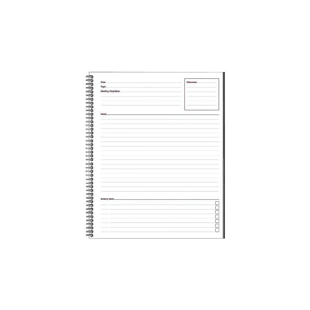 Notebooks|Cambridge 1-Subject Professional Notebooks, 8.88" x 11", Wide Ruled, 80 Sheets, Black (06132)