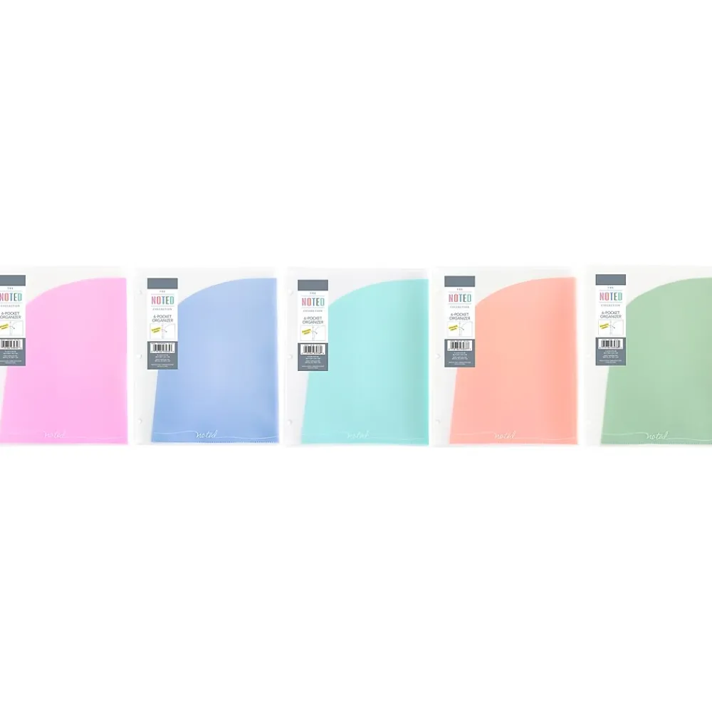 Pocket Folders|Carolina Pad Noted Matte 3-Hole Punched 6-Pocket Portfolio Folder, Each (93033)
