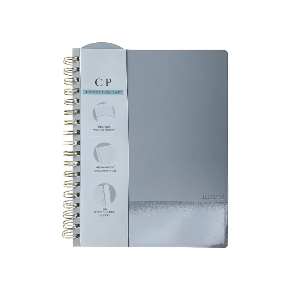 Notebooks|Carolina Pad Professional Notebooks, 7.88" x 9.94", Narrow Ruled, 100 Sheets, Assorted Colors (13054)