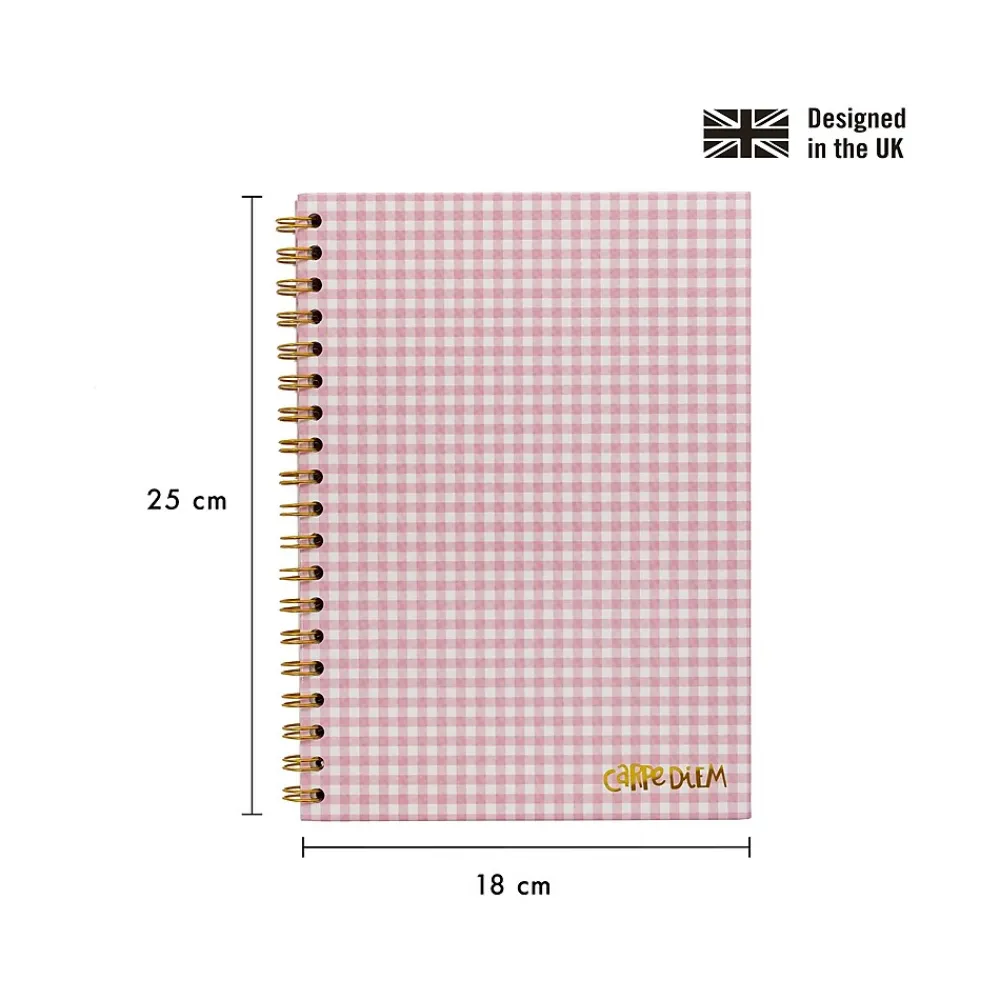 Subject Notebooks|Carpe Diem Ballerina Pink Check 1-Subject Notebook, 7.5" x 9.75", Wide-Ruled, 80 Sheets, Pink/White (9377-CD)