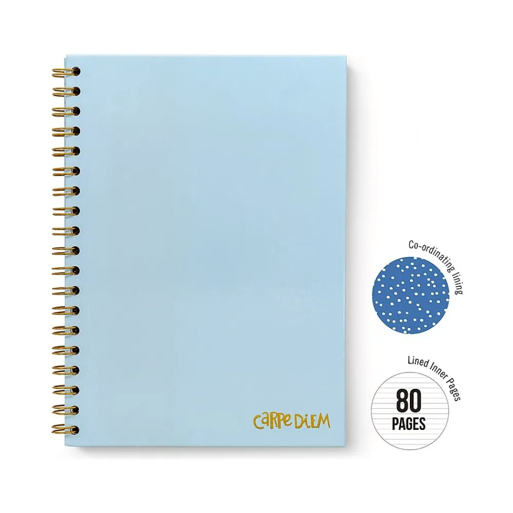 Subject Notebooks|Carpe Diem Sky Blue 1-Subject Notebook, 7.5" x 9.75", Wide-Ruled, 80 Sheets, Blue (9378-CD)