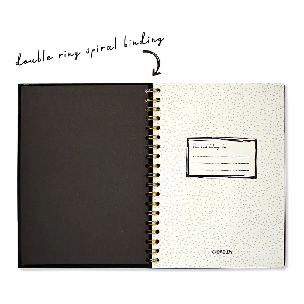 Subject Notebooks|Carpe Diem 1-Subject Notebook, 7.5" x 9.75", Wide-Ruled, 80 Sheets, Black (9375-CD)