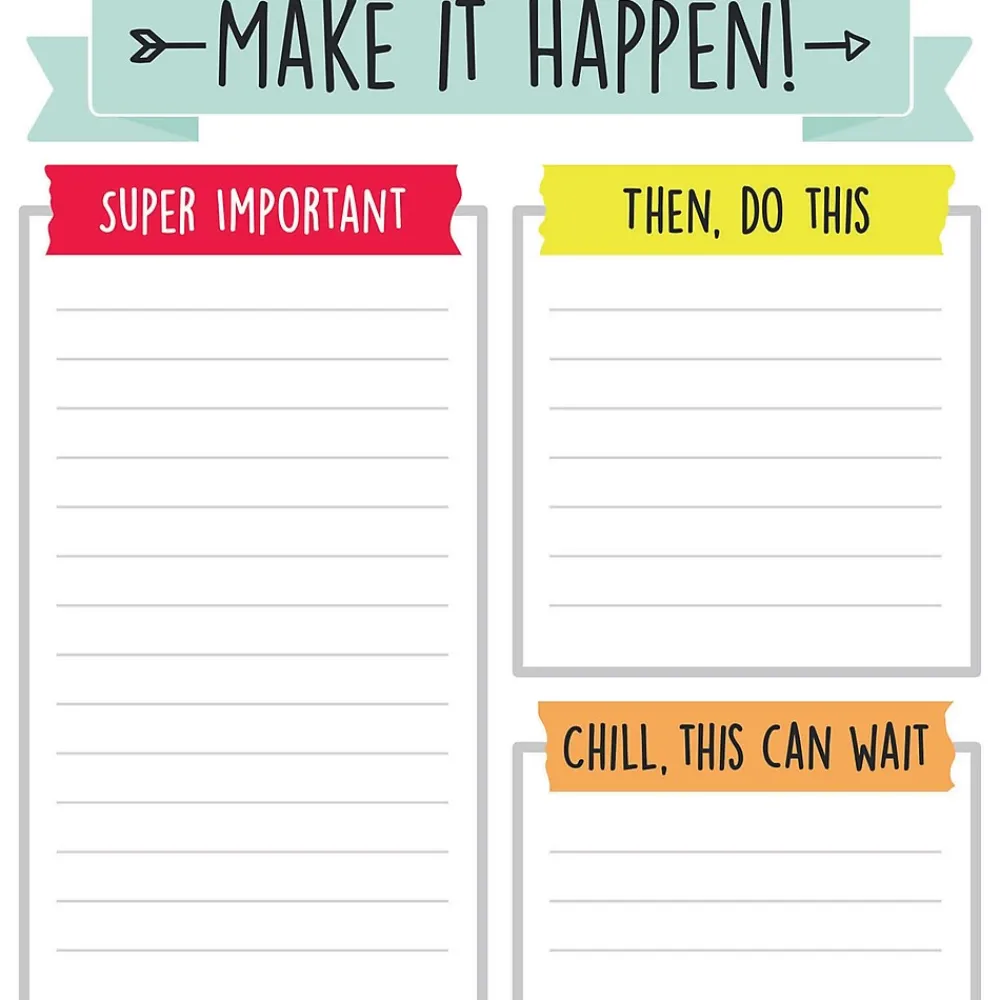 Notepads|Carson-Dellosa Notepad, 5.75" x 6.25", Assorted Colors, 50 Sheets/Pad, 6 Pads/Bundle (CD-151298-6)