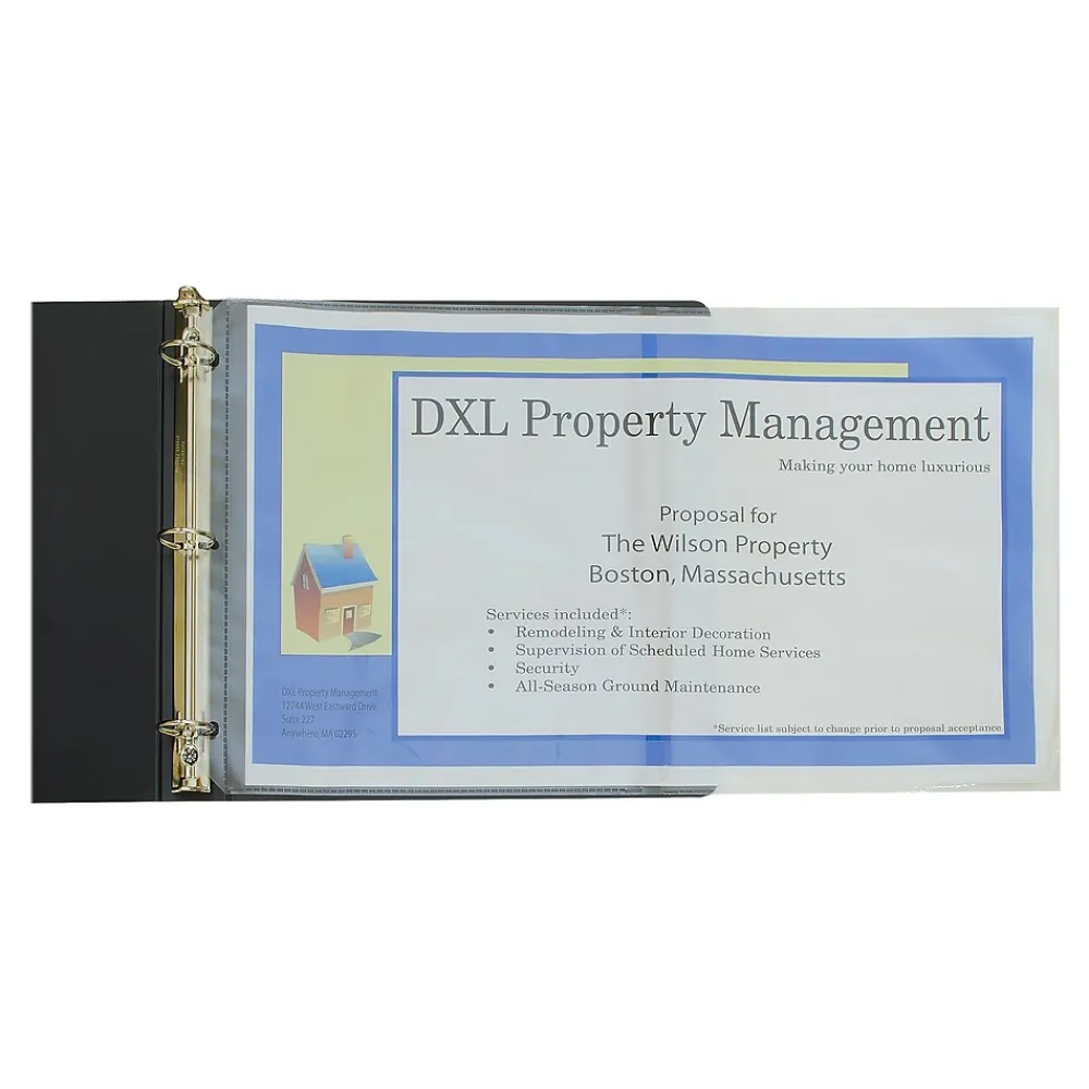 Sheet Protectors|C-Line Panoramic Fold-Out Sheet Protectors, Heavyweight, 11" x 17", Clear, 25/Box (62237)