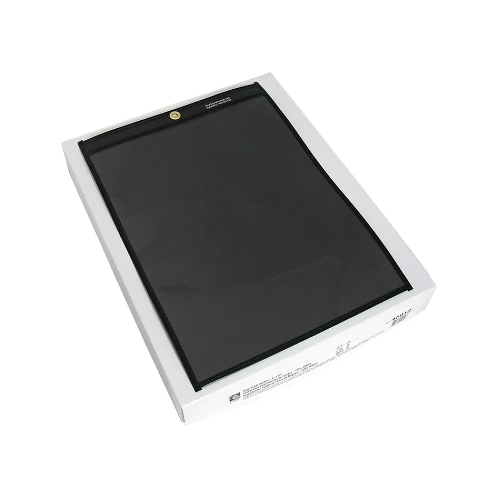 Sheet Protectors|C-Line Vinyl Job Ticket Holders, 9" x 12", Clear with Black Back, 25/Box (45912)