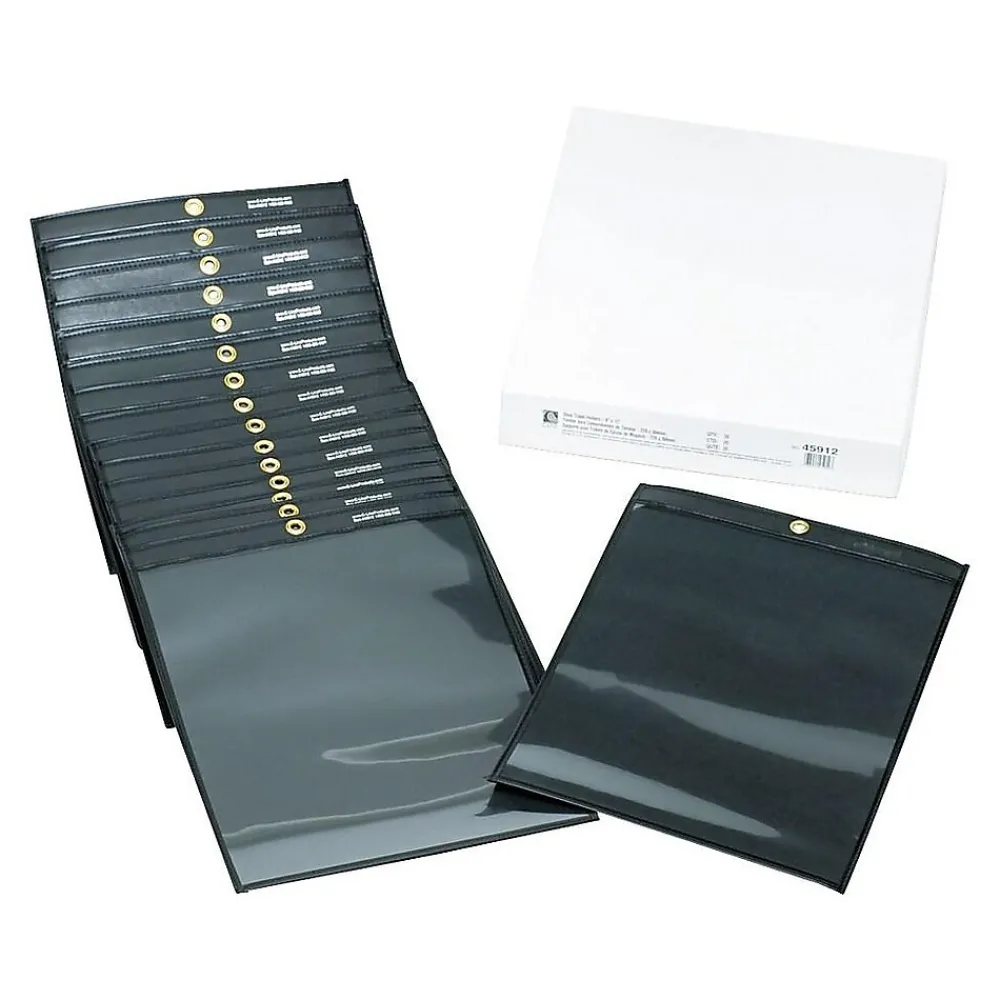 Sheet Protectors|C-Line Vinyl Job Ticket Holders, 9" x 12", Clear with Black Back, 25/Box (45912)