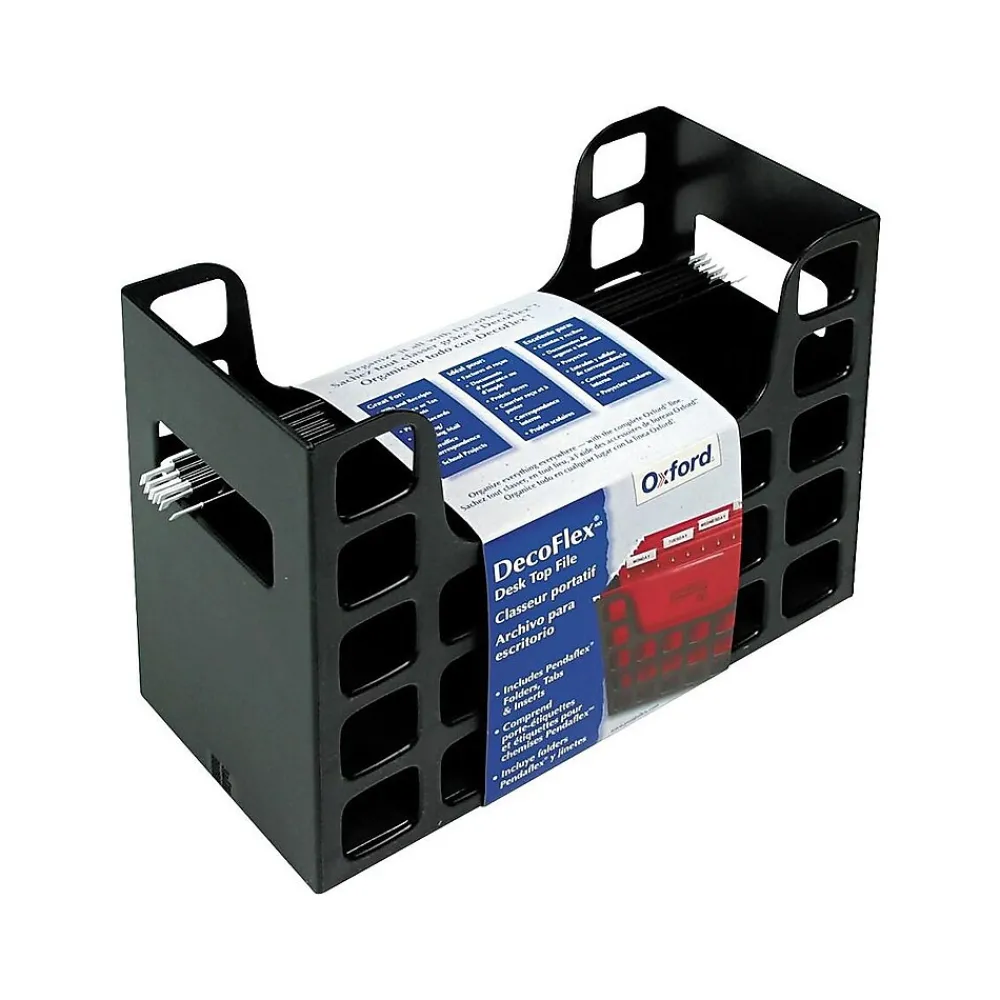 File Storage|Esselte DecoFlex Hanging File Box, Letter Size, Black (PFX 23013)