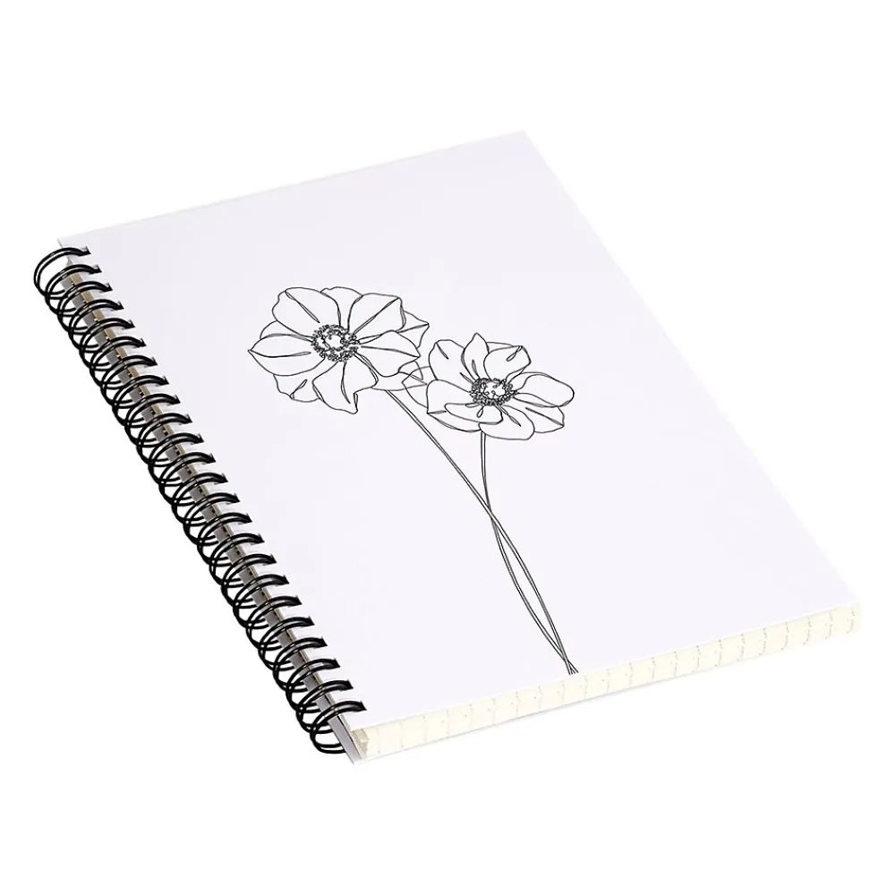 Notebooks|DENY Designs Anemones by the Colour Study Professional Notebooks, 5.5" x 8.25", Dotted, 40 Sheets, White (70286-NOBS01)