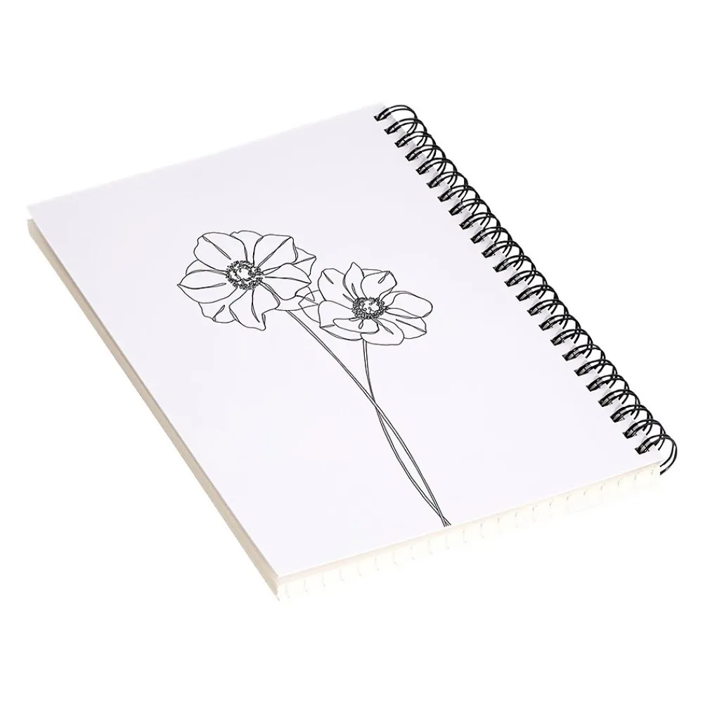Notebooks|DENY Designs Anemones by the Colour Study Professional Notebooks, 5.5" x 8.25", Dotted, 40 Sheets, White (70286-NOBS01)