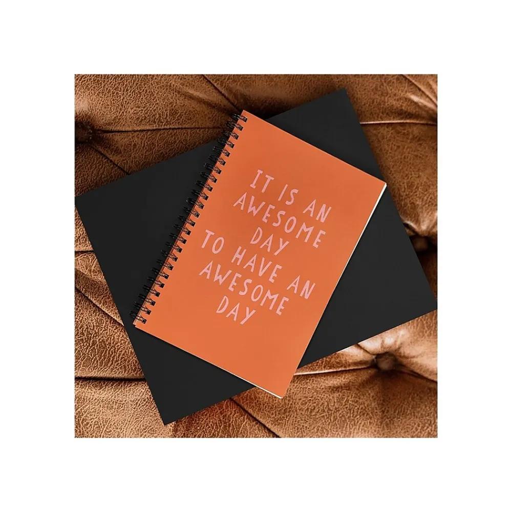 Notebooks|DENY Designs Awesome Day by June Journal Professional Notebooks, 5.5" x 8.25", Dotted, 40 Sheets, Orange (70873-NOBS01)
