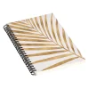 Notebooks|DENY Designs Metallic Gold Palm Leaf by Modern Tropical Notebook, 5.5" x 8.25", Dotted, 40 Sheets, White/Gold