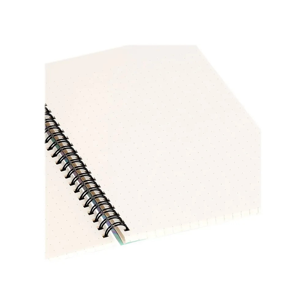 Notebooks|DENY Designs Metallic Gold Palm Leaf by Modern Tropical Notebook, 5.5" x 8.25", Dotted, 40 Sheets, White/Gold