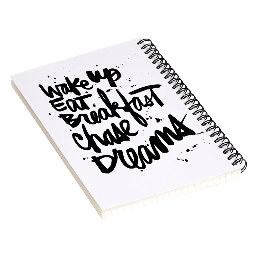 Notebooks|DENY Designs Wake Up by Kal Barteski Professional Notebooks, 5.5" x 8.25", Dotted, 40 Sheets, White (58761-NOBS01)