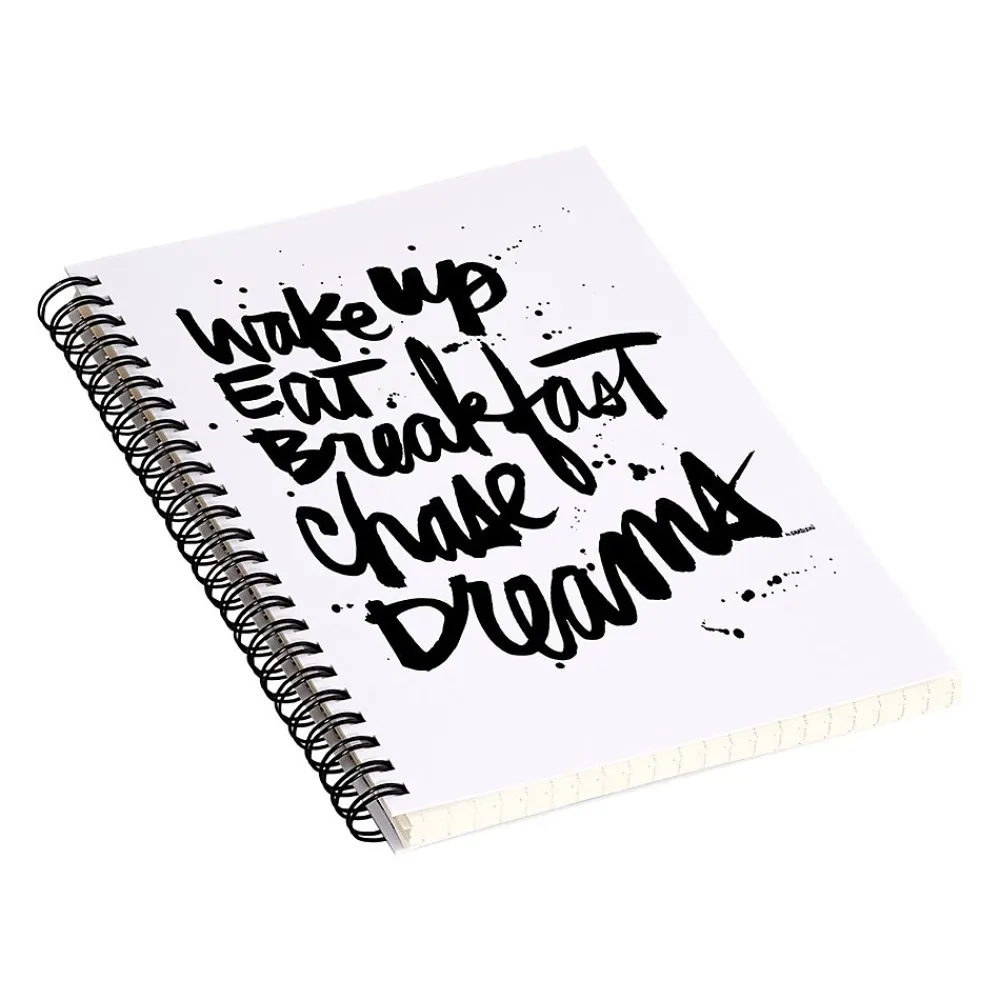 Notebooks|DENY Designs Wake Up by Kal Barteski Professional Notebooks, 5.5" x 8.25", Dotted, 40 Sheets, White (58761-NOBS01)