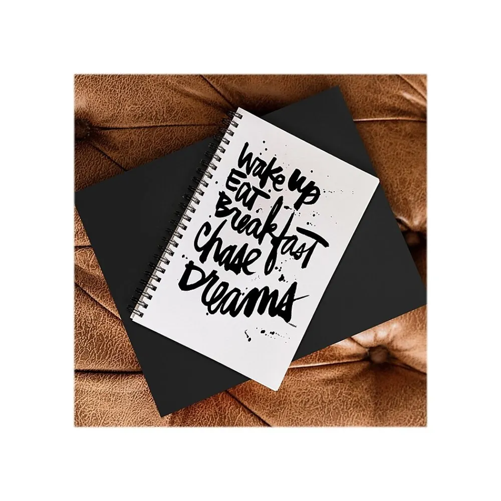 Notebooks|DENY Designs Wake Up by Kal Barteski Professional Notebooks, 5.5" x 8.25", Dotted, 40 Sheets, White (58761-NOBS01)