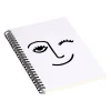 Notebooks|DENY Designs Wink Face by Mambo Art Studio Professional Notebooks, 5.5" x 8.25", Dotted, 40 Sheets, White (68797-NOBS01)