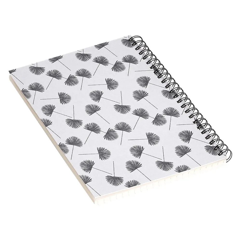 Notebooks|DENY Designs Woven Fan Palm In Gray by Little Arrow Design Co Notebook, 5.5" x 8.25", Dotted, 40 Sheets, White (69675-nobs01)