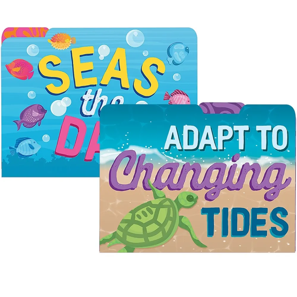 File Folders|Eureka Seas the Day File Folder, 1-Tab, Letter/Legal Size, Multicolored, 4/Pack, 6 Packs/Bundle (EU-866455-6)