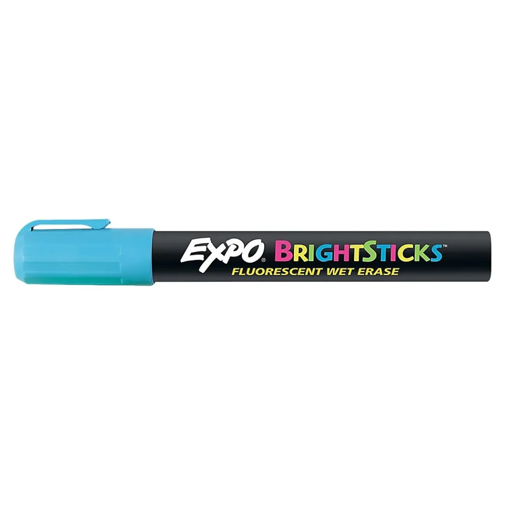 Markers|Expo BrightSticks Wet Erase Markers, Bullet Tip, Assorted, 5/Pack (14075)